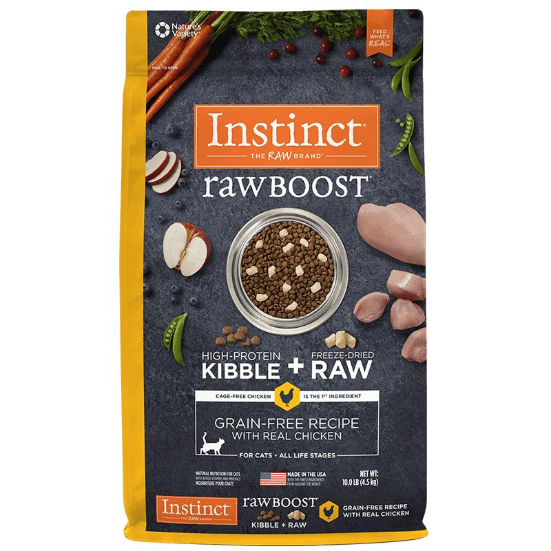 【效期至10月】Instinct天然百利猫粮冻干双拼鸡肉全猫粮10磅