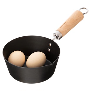 霜山泼油小锅窒化铁加深防溅呛油迷你油锅14cm热牛奶煎松饼辅食锅