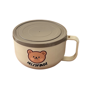 儿童碗304不锈钢带盖碗宿舍用学生方便碗泡面神器饭吃盒碗筷套装