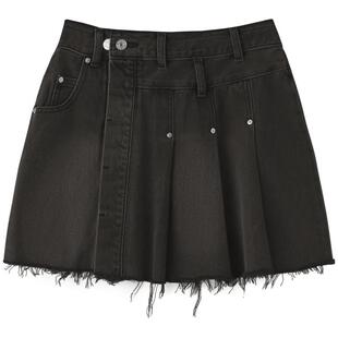 SLY 春季非正式学院风摇滚牛仔短款半身裙030HSZ11-0360