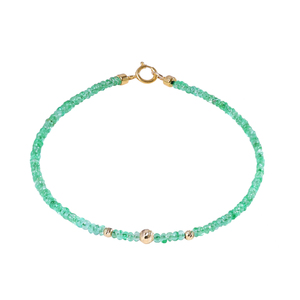 若华珠宝青莹 赞比亚祖母绿手链女18K金宝石手串彩宝手饰礼物定制