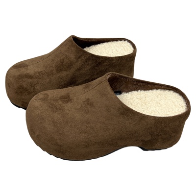 真皮松糕厚底包头厚6.5cm底拖鞋