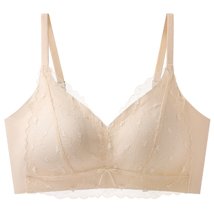 浪莎蕾丝内衣女聚拢显大法式甜美纯欲性感美背防下垂无钢圈文胸KU