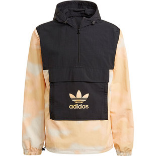 Adidas/阿迪达斯正品三叶草半拉链拼接色运动休闲卫衣外套GN1876