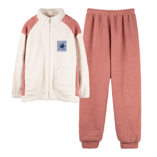 睡衣女冬季珊瑚绒女士加绒加厚保暖秋冬女款法兰绒新款家居服套装