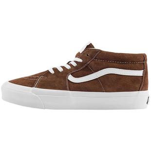 Vans范斯官方 Premium LX Sk8-Mid Reissue 83棕色板鞋