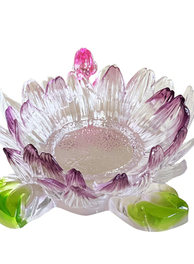 琉璃菊花烛台工艺品中式禅意