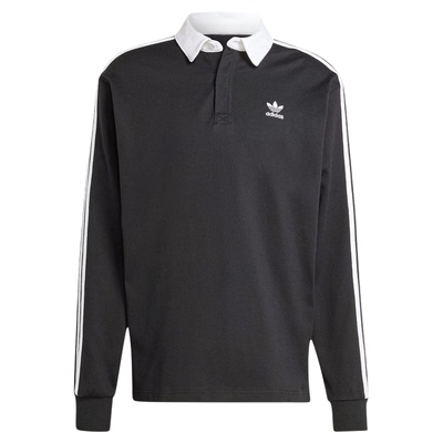 Adidas阿迪达斯三叶草男女同款复古三条纹Polo翻领长袖T恤IZ4806