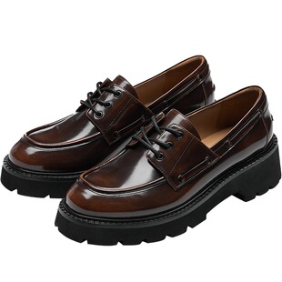 73hours女鞋流心琥珀春秋季新款擦色学院乐福鞋英伦复古小皮鞋女