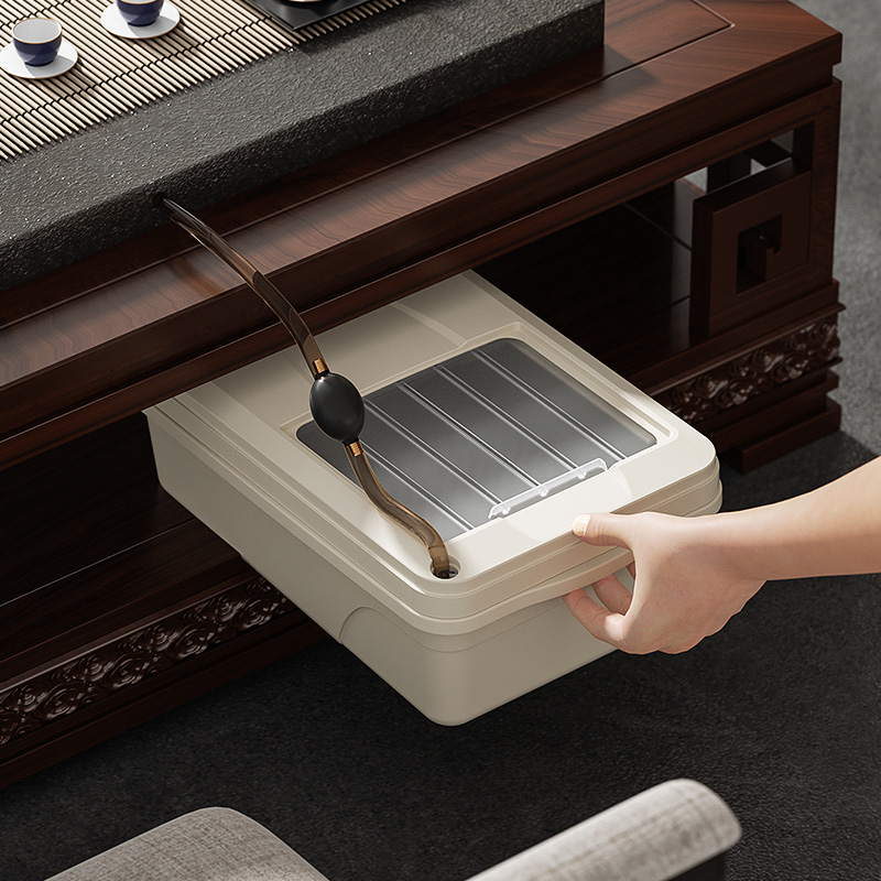 扁矮款茶桶茶渣桶茶水桶废水桶接水桶茶具小号排水桶茶台垃圾桶