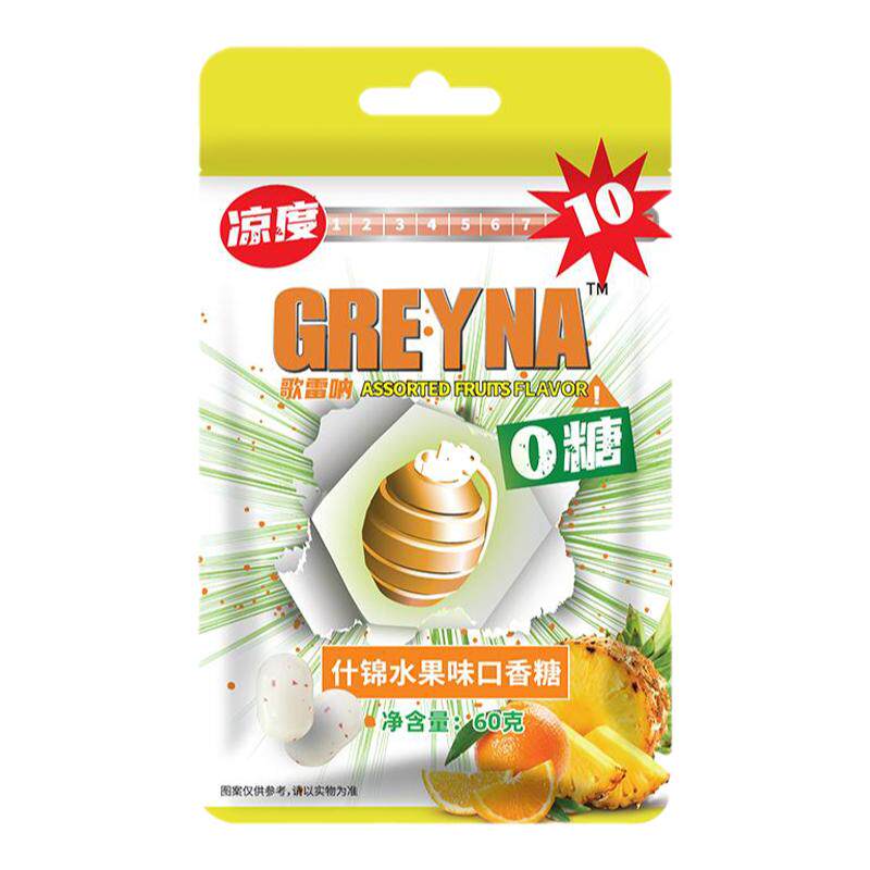歌雷呐10级什锦水果味无糖口香糖