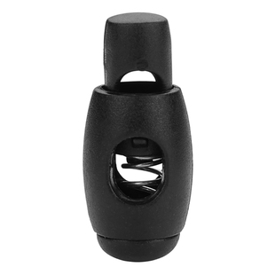 塑料弹簧扣绳子卡扣固定扣衣服帽子裤子绳带锁扣猪鼻扣黑色吊钟扣