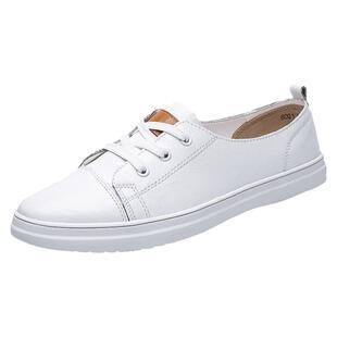 欧洲站男士小白鞋2025年新款秋季软面板鞋系鞋带浅口37小码休闲鞋