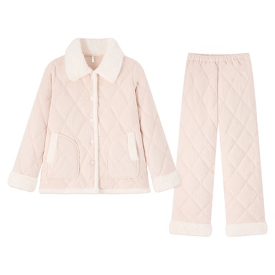 BE三层夹棉睡衣新品女冬