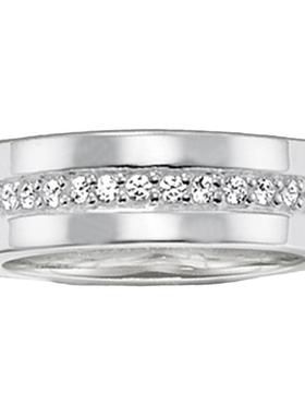 经典白钻戒指新款时尚简约银饰品女托马斯萨博外贸欧美首饰品