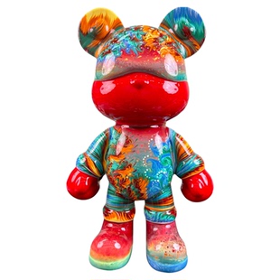 绝美！网红款纯手工流体熊客厅装饰摆件 DIY创意乔迁礼物存钱罐