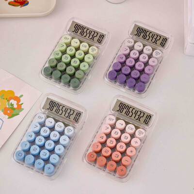 透明渐变色计算器便携式高颜计算器大按键考试办公计算器值学生