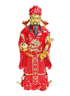 手绘珐琅彩金属工艺品财神爷装饰摆件玄关电视柜开业乔迁招财礼品