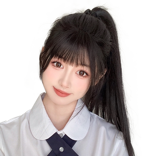 齐刘海假发片女自然前额全真发空气漫画假刘海隐形无痕发夹假头帘