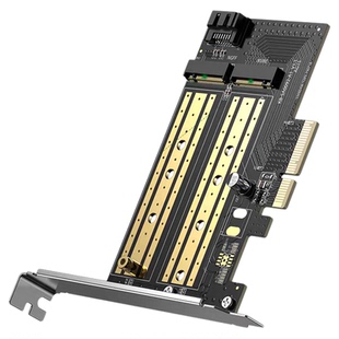 PCIEx4转M.2扩展卡nvme/SATA协议双盘台式电脑服务器转接卡