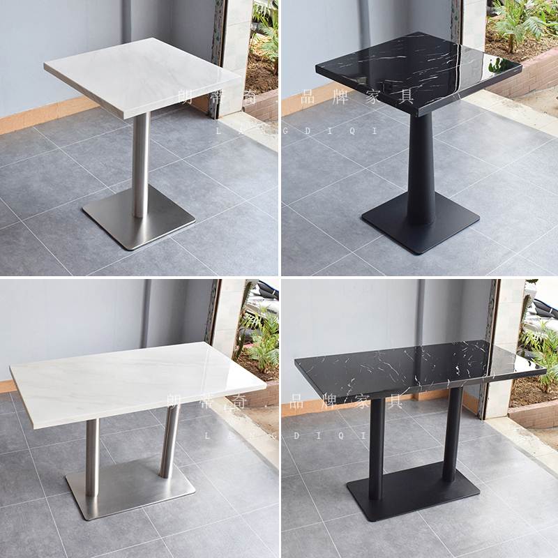 大理石餐桌火锅店食堂咖啡店西餐厅饭厅店桌子奶茶大理石酒吧酒店