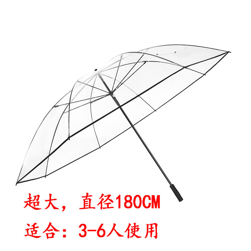 16骨透明雨伞大号长柄加大双人自动结实防风定制广告伞印logo