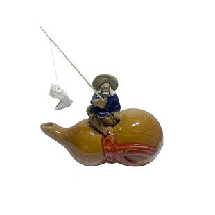 树枝石上竹排造景渔公假山盆景吸水石摆件配件鱼缸水族造景装饰品