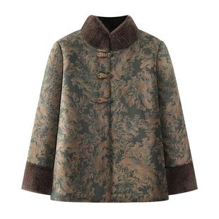 奶奶冬装外套棉衣女中老年人棉袄加绒加厚老年妈妈冬季老太太唐装