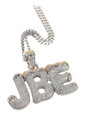 ICE BLING 圣诞26英文字母DIY定制吊坠 镶嵌锆石满钻嘻哈风项链