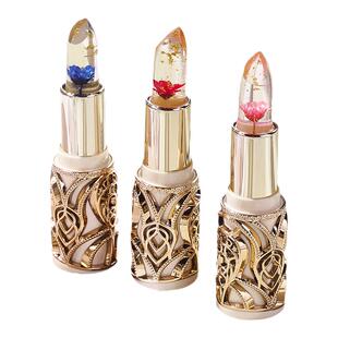 花瓣果冻变色口红不沾杯不掉色持久温变润唇膏女滋润保湿孕妇可用