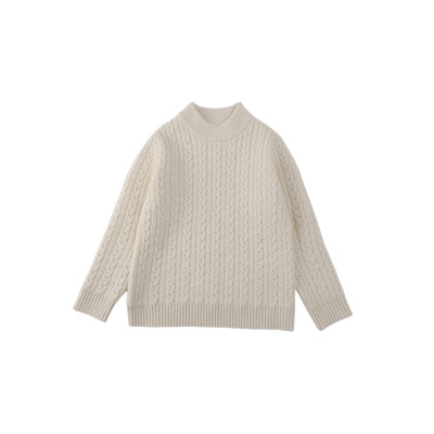 女童毛衣冬装韩版洋气时髦一体绒针织内搭儿童低领加绒打底毛线衫