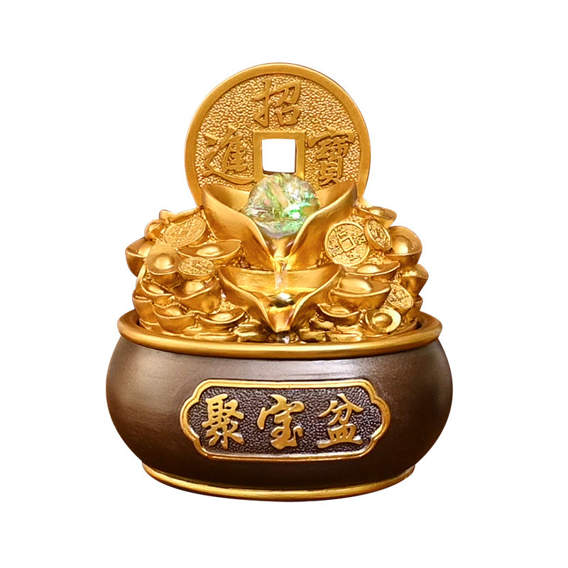 流水生财摆件聚宝盆循环水景