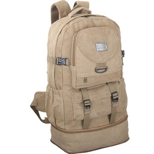 复古厚帆布双肩包可扩容60升超大容量登山包男女大背包旅行包旅游