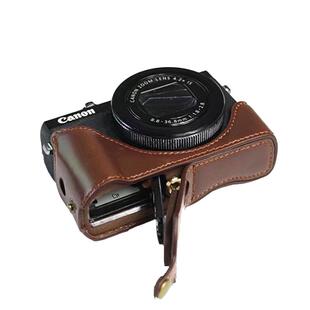 适用 Canon佳能真皮 相机底座 皮套PowerShot G7X3 G7X2 G5X2 G5 X Mark II专用相机包 复古风保护相机保护套