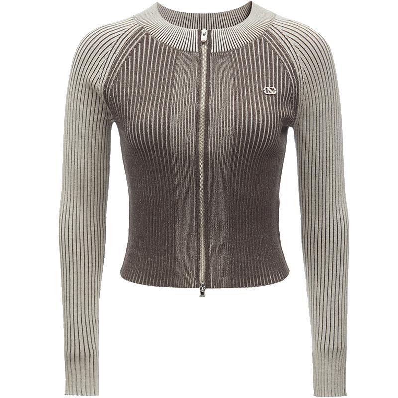 ONLY插肩袖螺纹弹力修身针织衫