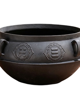 藏式手工八吉祥铁煮饭锅摆件家用