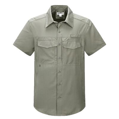 33000ft户外速干衬衣男2025新款夏季透气防晒衣翻领短袖衬衫上衣