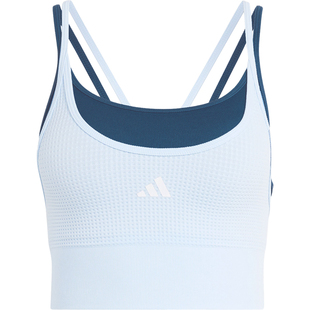 Adidas/阿迪达斯正品春季女士紧身中强度瑜伽假两件内衣KQ5239