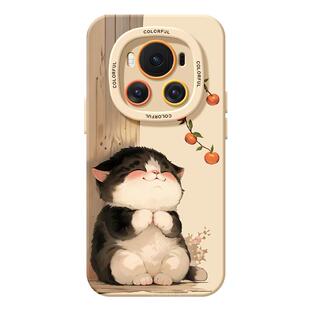 适用荣耀magic8手机壳女款magic7pro保护套新款honor全包防摔magic6至臻版硅胶磨砂手链5por可爱小猫华为软壳