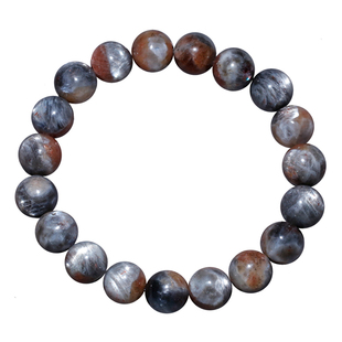 天然星辉骨干单圈手链猫眼金沙日光石黑水晶饰品情侣送礼物男女款