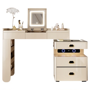 鹿匠隐藏式保险柜小美智能款卧室化妆桌人脸识别指纹存钱保管柜小型家用一体式1米宽梳妆台保险箱2026新款