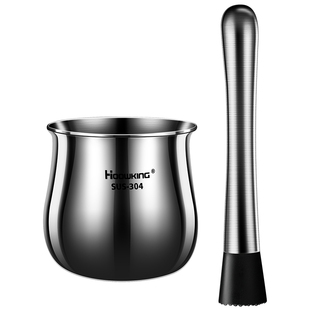 304不锈钢捣蒜器家用捣碎罐手动研磨蒜泥器蒜臼子捣药器研钵擂钵