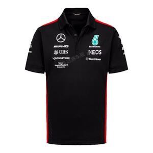 2023f1赛车服t恤奔驰车队短袖Polo衫汉密尔顿款队服amg衣服男定制