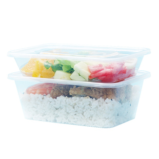 厂家一次性长方形餐盒外卖打包盒食品级PP透明塑料圆碗可微波带盖