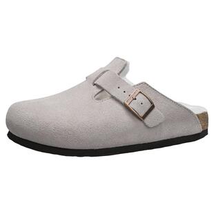 JEEP女鞋冬季加绒勃肯鞋女冬2025新款厚底棉拖鞋男款毛绒半包棉拖