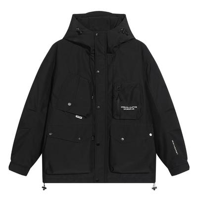 ALLIN潮牌休闲工装连帽羽绒服