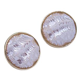 巴洛克纽扣珍珠耳钉S925纯银银针2025年新款爆款异形大牌气质耳饰