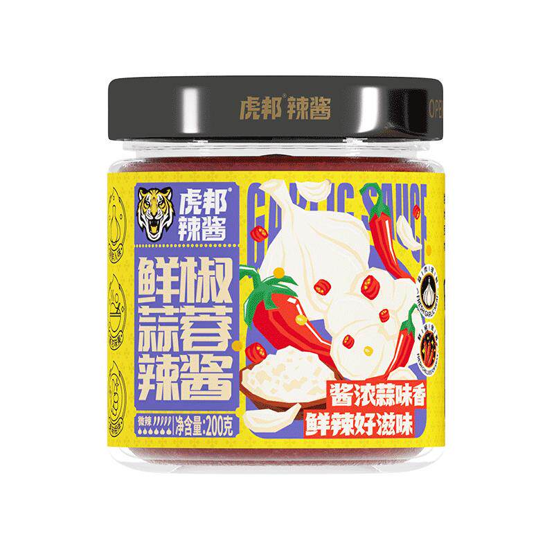 虎邦鲜椒蒜蓉辣酱200g瓶装