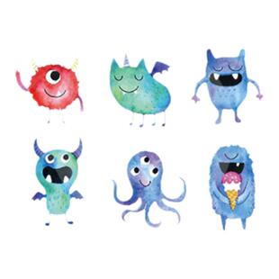 再变 小怪兽美少女彩色纹身贴高级感ins防水持久一起来捉妖tattoo