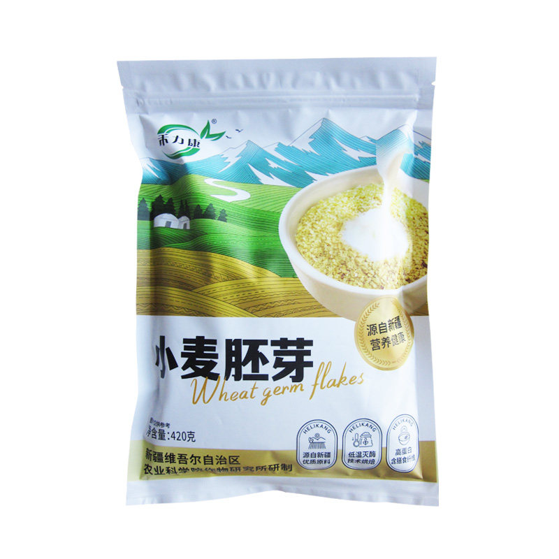 新疆农科院研制禾力康麦胚片小麦胚芽高蛋白原味早餐即食含胚芽油